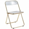 thumbnail image 1 of LeisureMod Lawrence Modern Acrylic Folding Chair With Gold Metal Frame in Clear, 1 of 11