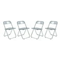 thumbnail image 1 of LeisureMod Lawrence Acrylic Folding Chair With Metal Frame, Set of 4, 1 of 16