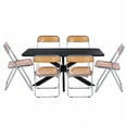 thumbnail image 1 of LeisureMod Lawrence Dining Set with 6 Chairs and Rectangular Table Tangerine, 1 of 19