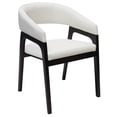 thumbnail image 1 of LeisureMod Leather Dining Arm Chair with Rubberwood Legs and U-Shaped Open Back Design Accent Kitchen Chair for Modern Home Cali Collection, White, 1 of 12