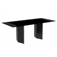 thumbnail image 1 of LeisureMod Lior Modern Dining Table Rectangular Kitchen Table Furniture with Glass Tabletop in Black Steel for Kitchen and Dining Room in Black, 1 of 10