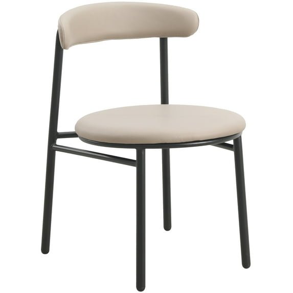 LeisureMod Lume Collection Modern Dining Chair in Dark Toupe