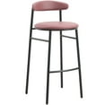 thumbnail image 1 of LeisureMod Lume Series Modern Bar Stool Upholstered in Polyester Contemporary Accent Kitchen Counter Stool for Dining Room and Kitchen in Burgundy, 1 of 15