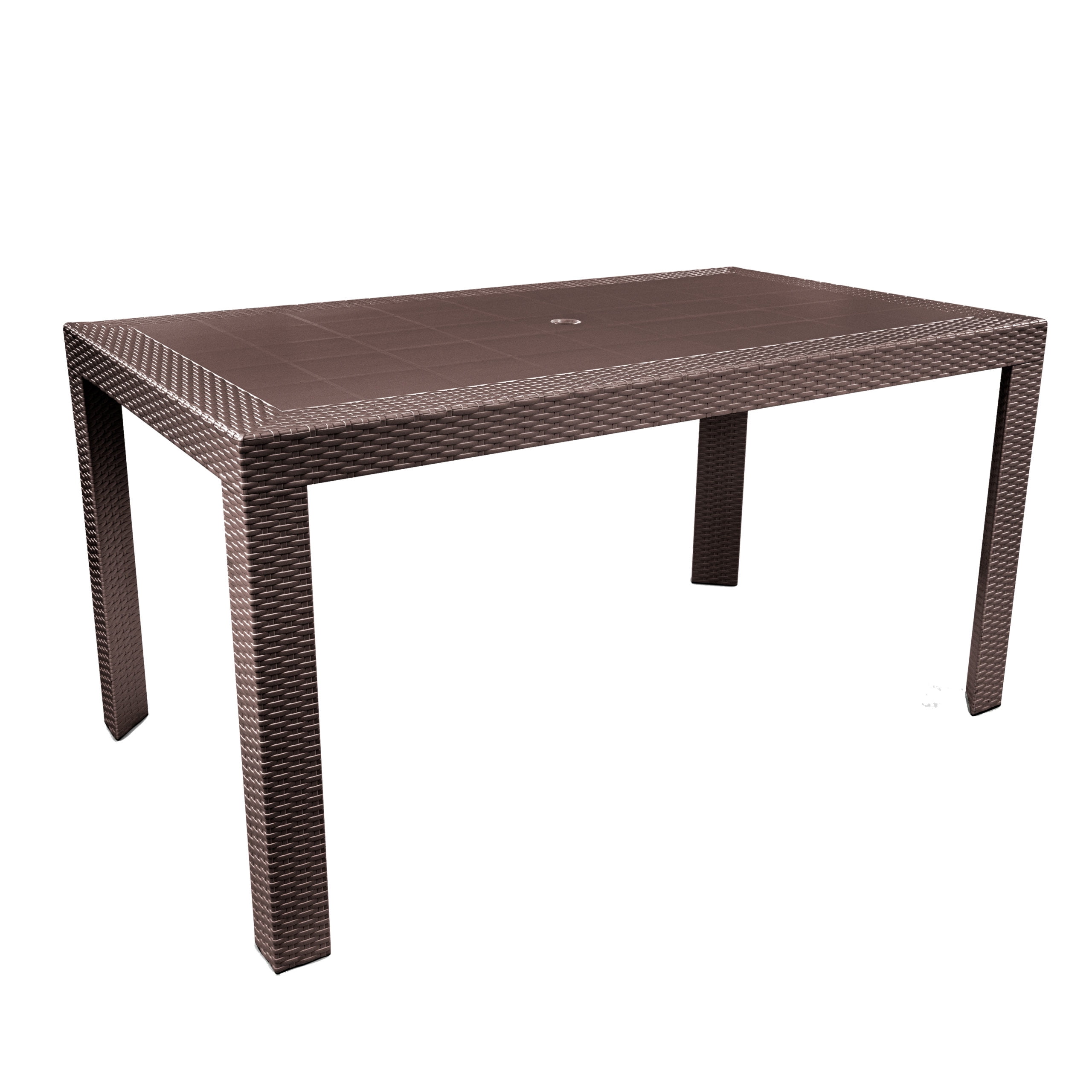 LeisureMod Mace Modern Weave Design Rectangular Outdoor Patio Dining ...
