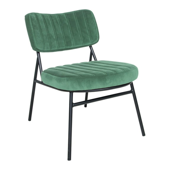 LeisureMod Dining Chair Upholstered in Velvet with Powder-Coated Metal Frame and Open Back Design for Modern Home, Kitchen, Living Room Marilane Collection in Turquoise