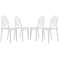 thumbnail image 1 of LeisureMod Marion Transparent Acrylic Modern Chair, Set of 4, 1 of 9