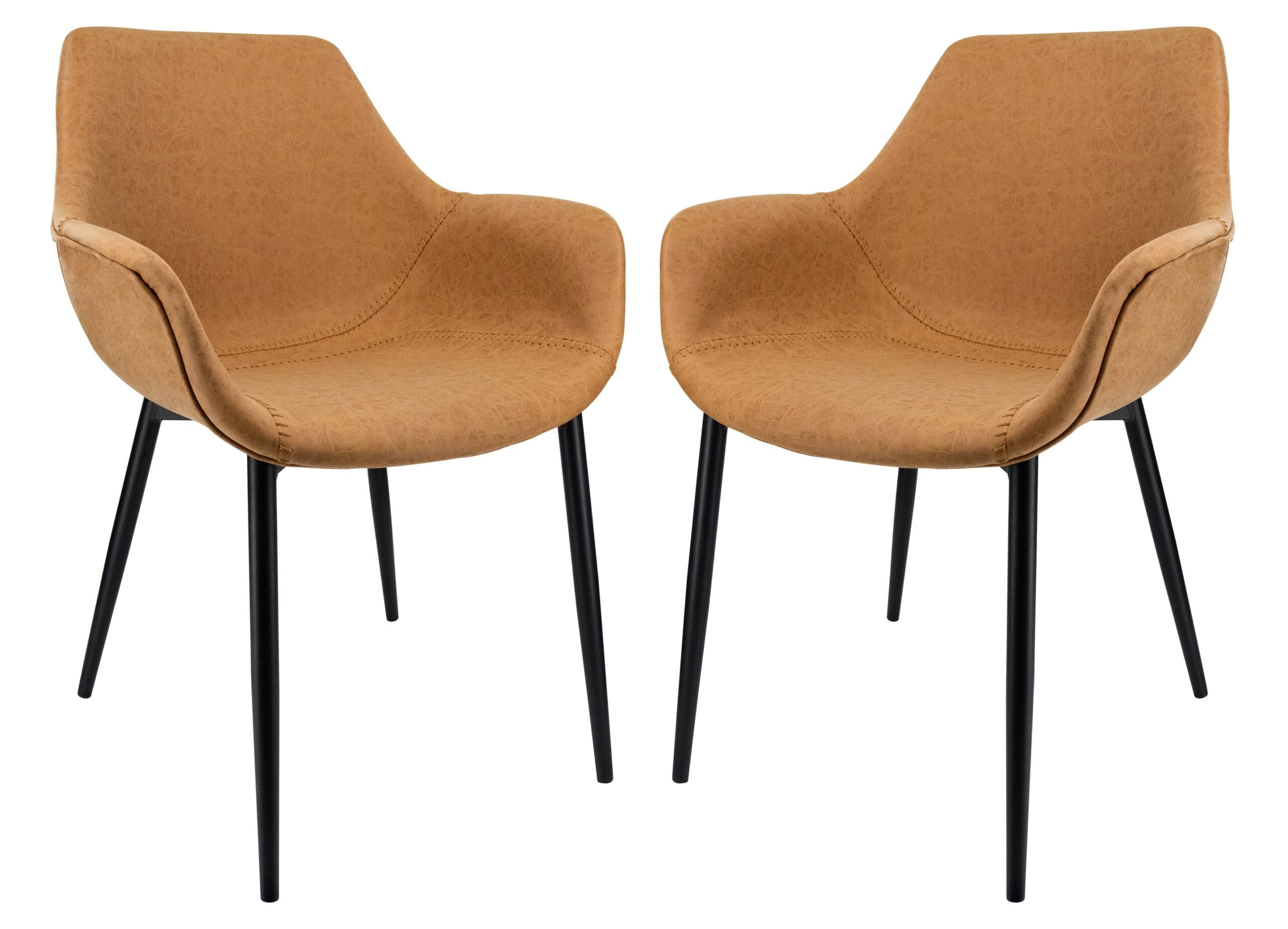 Mid Century Modern 25'' Metal Arm Chair in Light Brown