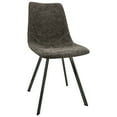 thumbnail image 1 of LeisureMod Markley Leather Dining Chair With Metal Legs in Gray, 1 of 7