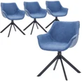 thumbnail image 1 of LeisureMod Markley Leather Swivel Dining Armchair with Black Iron Base – Comfortable Modern Accent Dining Chair for Kitchen and Dining Room Set of 4, 1 of 13