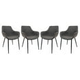 thumbnail image 1 of LeisureMod Markley Modern Leather Dining Arm Chair With Metal Legs Set of 4, 1 of 10