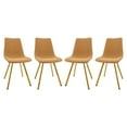 thumbnail image 1 of LeisureMod Markley Modern Leather Dining Chair With Gold Legs Set of 4, 1 of 8