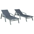 thumbnail image 1 of LeisureMod Marlin Modern Outdoor Chaise Lounge Arm Chair with Grey Powder Coated Aluminum Frame for Patio and Backyard Garden, Set of 2 (Black), 1 of 12