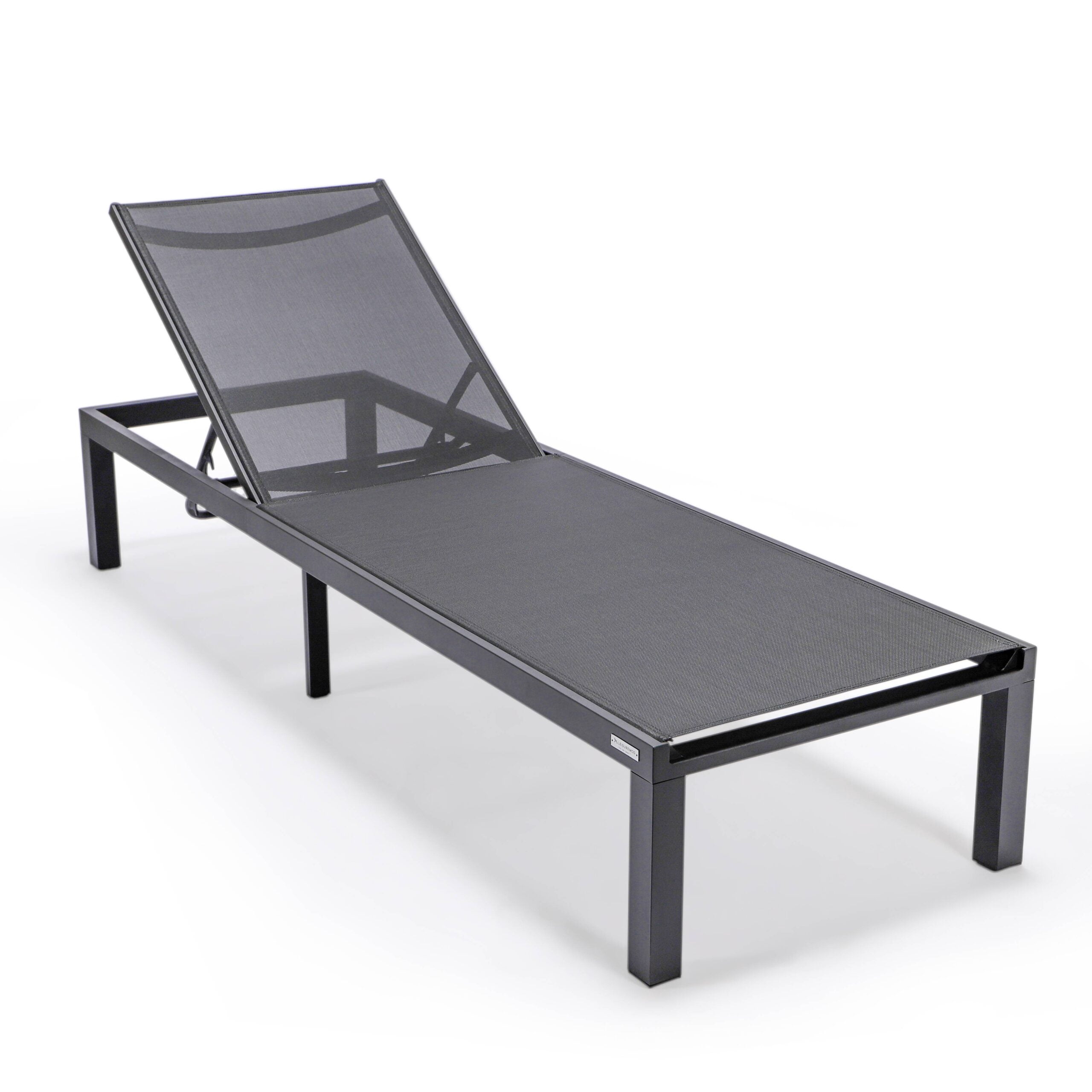 LeisureMod Adjustable Poolside Reclining Mesh Backyard Patio Chaise ...