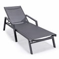 thumbnail image 1 of LeisureMod Marlin Patio Chaise Lounge Chair With Arms Aluminum Frame Black, 1 of 15