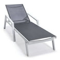 thumbnail image 1 of LeisureMod Marlin Patio Chaise Lounge Chair With Arms Aluminum Frame Black, 1 of 12