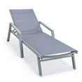thumbnail image 1 of LeisureMod Marlin Outdoor Chaise Lounge Chair with Armrests – Grey Aluminum Frame, Adjustable Reclining Patio Lounger for Poolside, Garden, or Deck - Dark Grey, 1 of 12