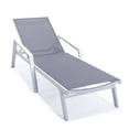 thumbnail image 1 of LeisureMod Marlin Patio Chaise Lounge Chair With Arms Aluminum Frame Dark Gray, 1 of 12