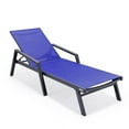 thumbnail image 1 of LeisureMod Marlin Patio Chaise Lounge Chair With Arms Aluminum Frame Navy Blue, 1 of 15