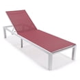 thumbnail image 1 of LeisureMod Marlin Patio Chaise Lounge Chair With Black Aluminum Frame Red, 1 of 15