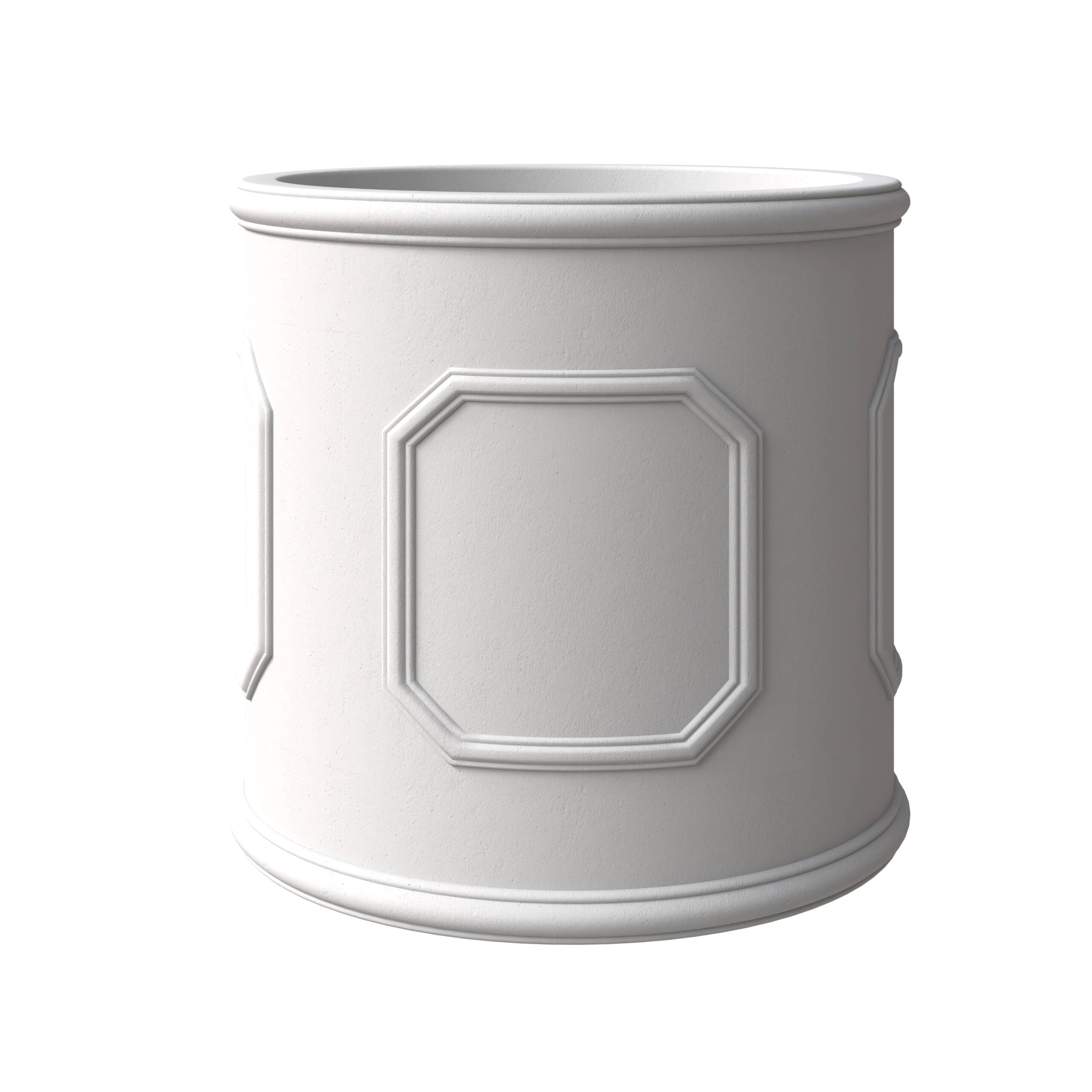 LeisureMod Meadow Fiberstone and MGO Clay Planter, Mid-Century Modern Round Planter Pot for Indoor and Outdoor (White, 11 Inch)