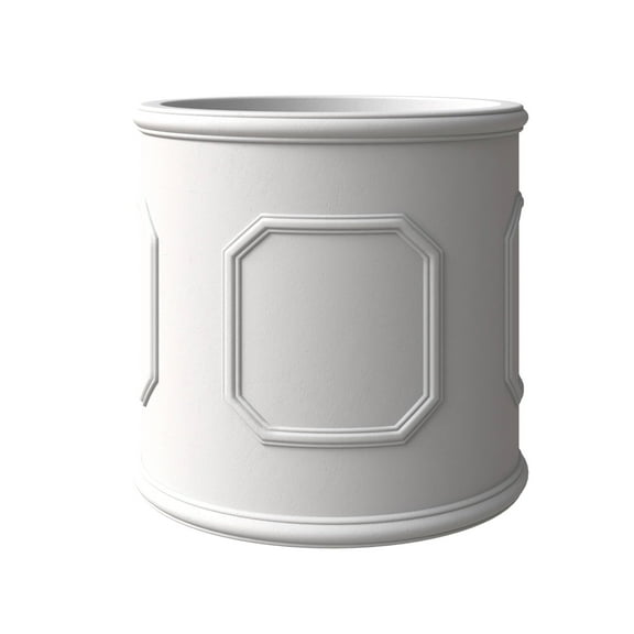 LeisureMod Meadow Fiberstone and MGO Clay Planter, Mid-Century Modern Round Planter Pot for Indoor and Outdoor (White, 18 Inch)