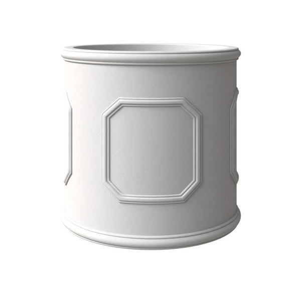 LeisureMod Meadow Series Fiber Stone Planter in White 12.6" Dia, 12.6" HIgh