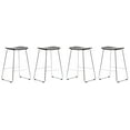 thumbnail image 1 of LeisureMod Melrose Modern Wood Counter Stool With Chrome Frame Set of 4, 1 of 9