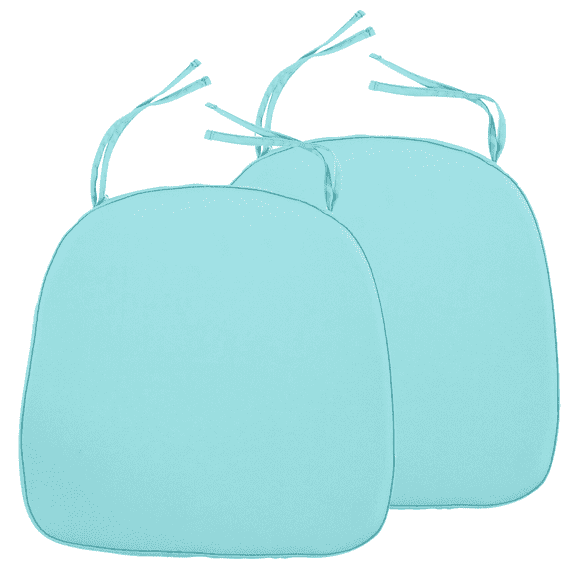 LeisureMod Memory Foam Chair Cushion Pads - 15x15 Seat Cushions with Ties for Dining & Kitchen Chairs, Non-Skid Design, Removable & Machine Washable Cover, Set of 2 (Teal)