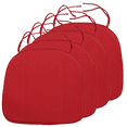 thumbnail image 1 of LeisureMod Memory Foam Chair Cushion Pads - 15x15 Seat Cushions with Ties for Dining & Kitchen Chairs, Non-Skid Design, Removable & Machine Washable Cover, Set of 4 (Red), 1 of 9