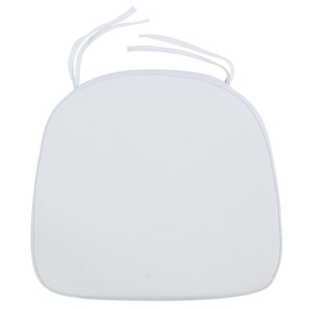 LeisureMod 15" Memory Foam Chair Cushion Pad with Ties and Washable Cover, Non-Slip, U-Shaped Seat Cushion for Dining, Office, Patio, Indoor/Outdoor Use – White Set of 1
