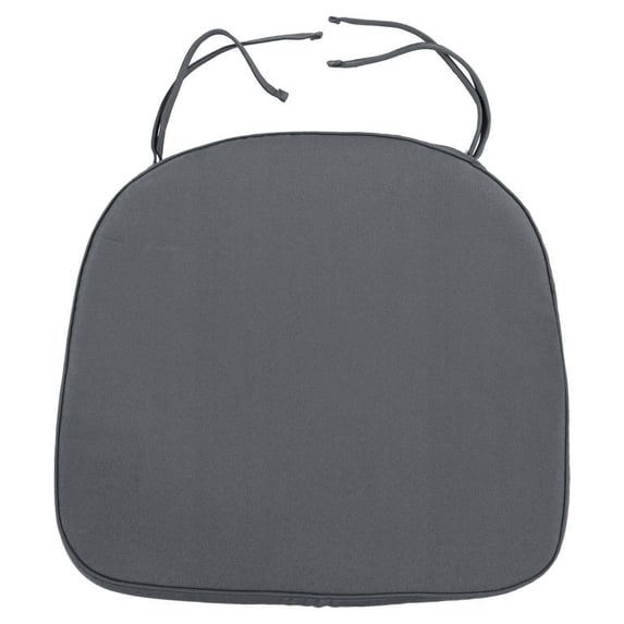 LeisureMod Memory Foam Chair Cushion Pads - Comfortable 15x15 Seat Cushions with Ties for Dining & Kitchen Chairs, Non Skid Design, Removable & Machine Washable Cover Set of 1 (Dark Grey)