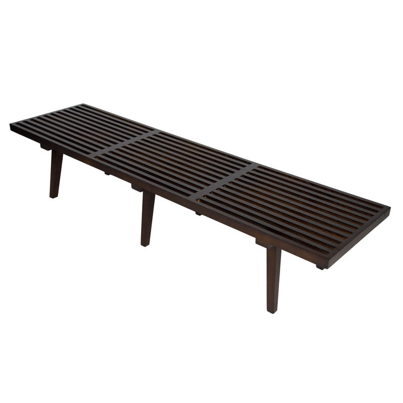 Mid-Century Dark Walnut Inwood 6' Platform Bench