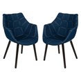 thumbnail image 1 of LeisureMod Milburn Tufted Denim Lounge Chair - Set of 2, 1 of 10