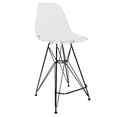 thumbnail image 1 of LeisureMod Minimalist Barstool Modern Acrylic Counter Height Bar Stool with Black Steel Base for Kitchen, Dining Room Cresco Series in Clear, 1 of 11