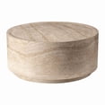 thumbnail image 1 of LeisureMod Minimalist Side Table Assembled 36" Round Modern Fiberstone Top Accent Table for Outdoor, Home, Living Room Terra Series in Travertine, 1 of 5