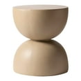 thumbnail image 1 of LeisureMod Minimalist Side Table, Fiber stone Round Hourglass Accent End Table Stool for Outdoor Patio, Indoor Home, Living Room Sofa, Weather-Resistant, Sage Series in Beige, 1 of 11