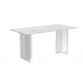 thumbnail image 1 of LeisureMod Modern 55” Rectangular Dining Table for 4 to 8 People with Sintered Stone/Glass Top and Acrylic Base Kova Series in White, 1 of 10
