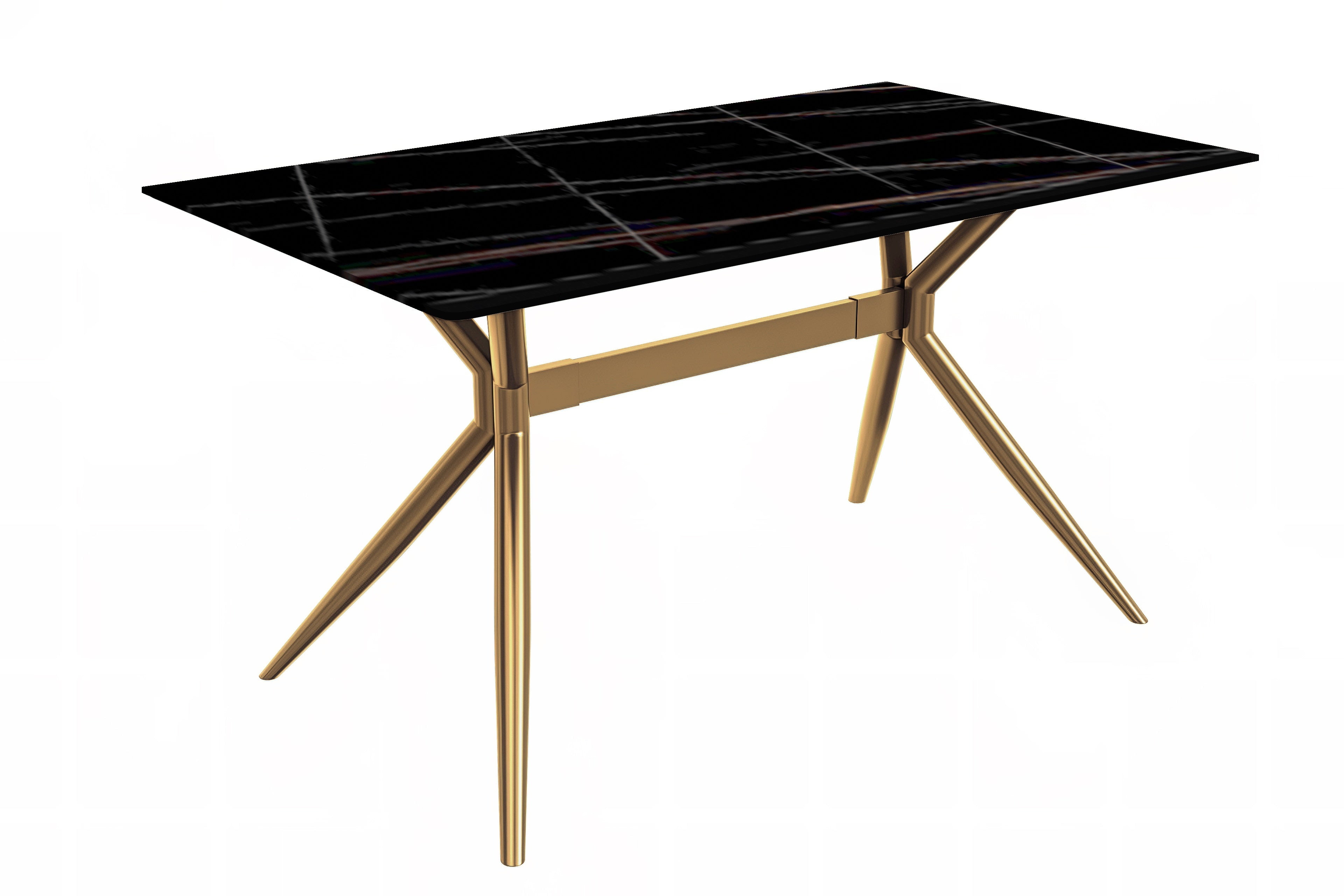 LeisureMod Modern 55" Rectangular Dining Table for 4 to 8 People with ...