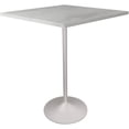 thumbnail image 1 of LeisureMod Verve Collection Modern Bar Height Table White Base with 36" Square Marbleized White Laminated  Top, 1 of 10