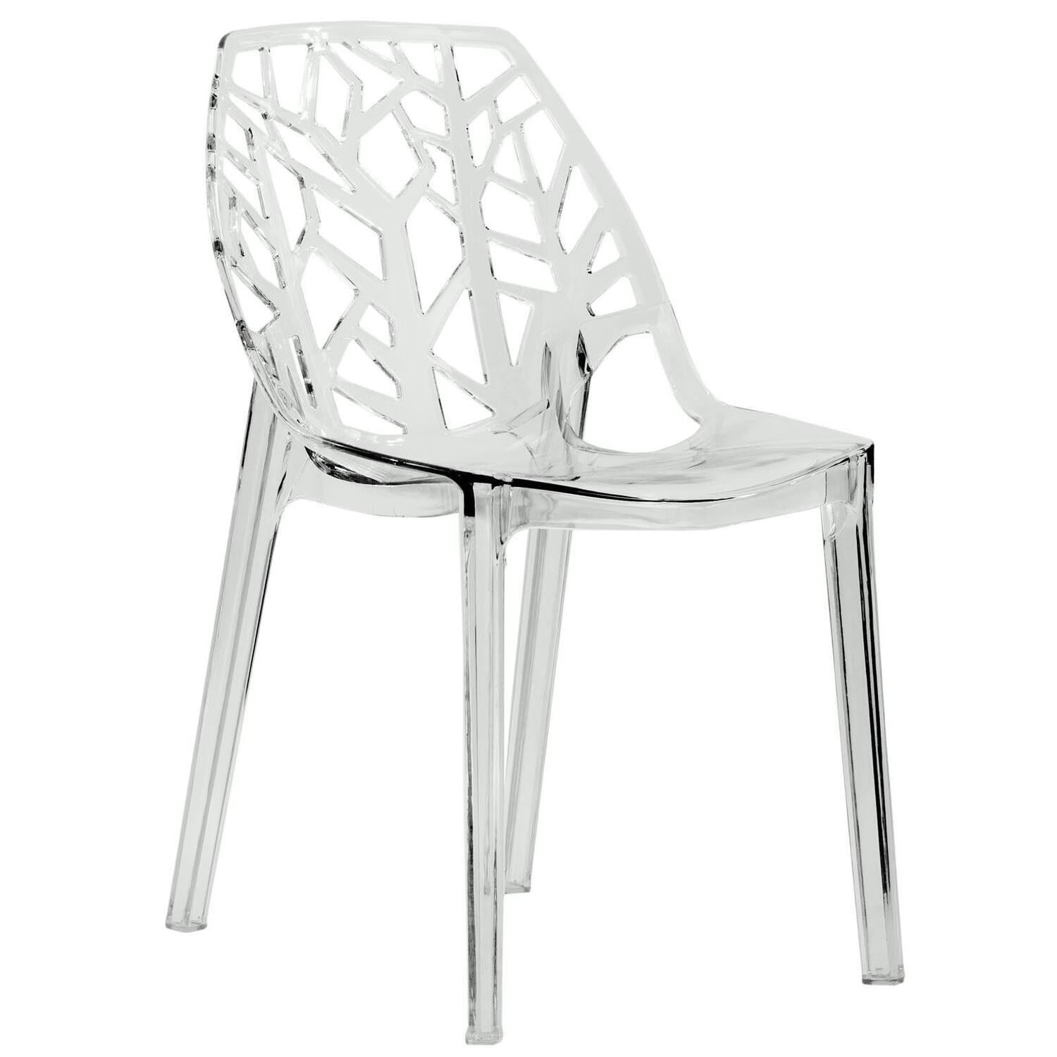Clear Polycarbonate Cut-Out Design Dining Chair