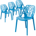 thumbnail image 1 of LeisureMod Modern Cornelia Tree Cut-Out Back Design Dining Chair, Solid Blue Set of 4, 1 of 8