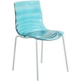 thumbnail image 1 of LeisureMod Modern Dining Chair ABS Plastic Stackable Side Chair Sleek Accent Chair with White Stainless-Steel Legs for Kitchen, Dining Room Astor Series in Transparent Blue, 1 of 11
