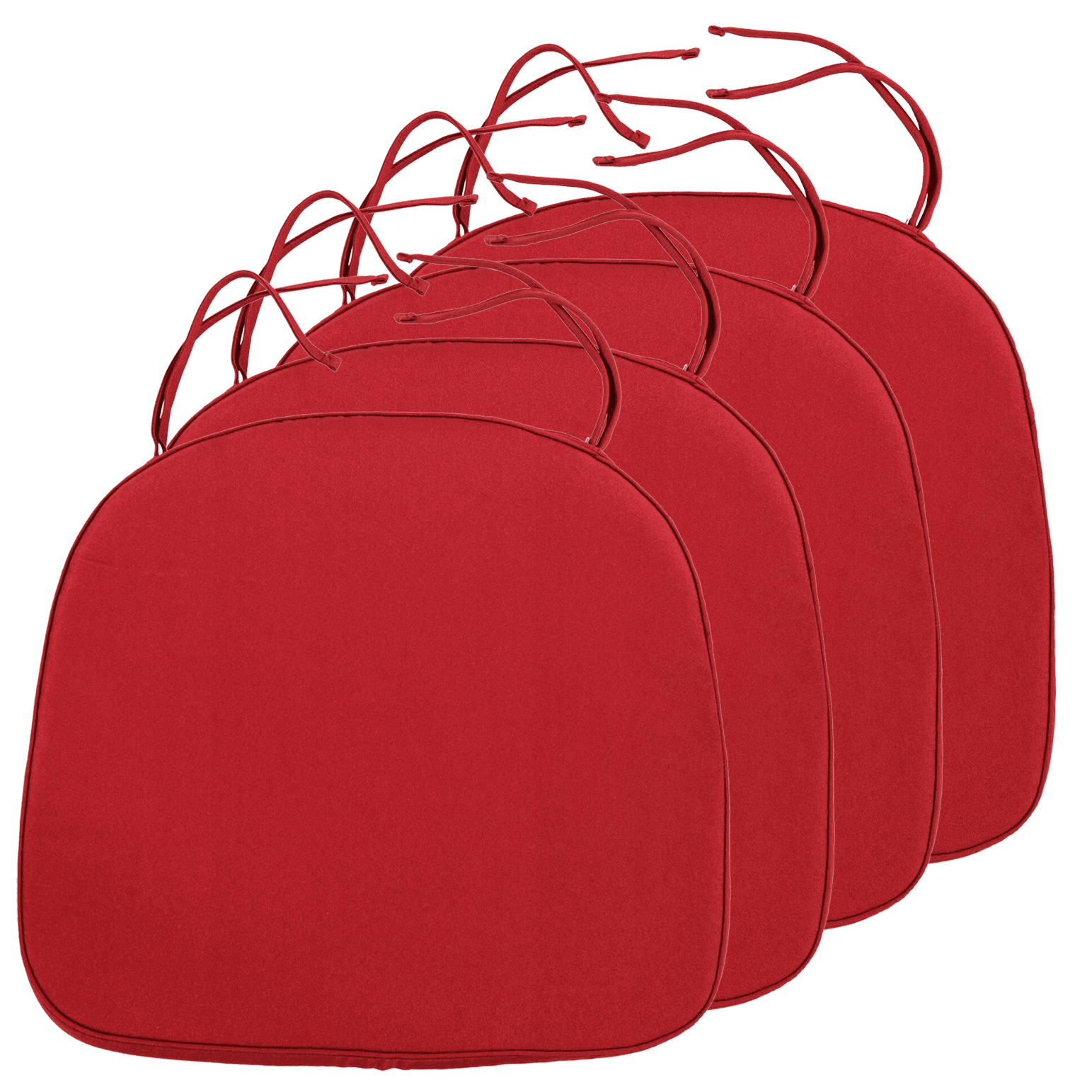 LeisureMod Modern Dining Chair Fabric Cushions With Ties Set of 4 in ...