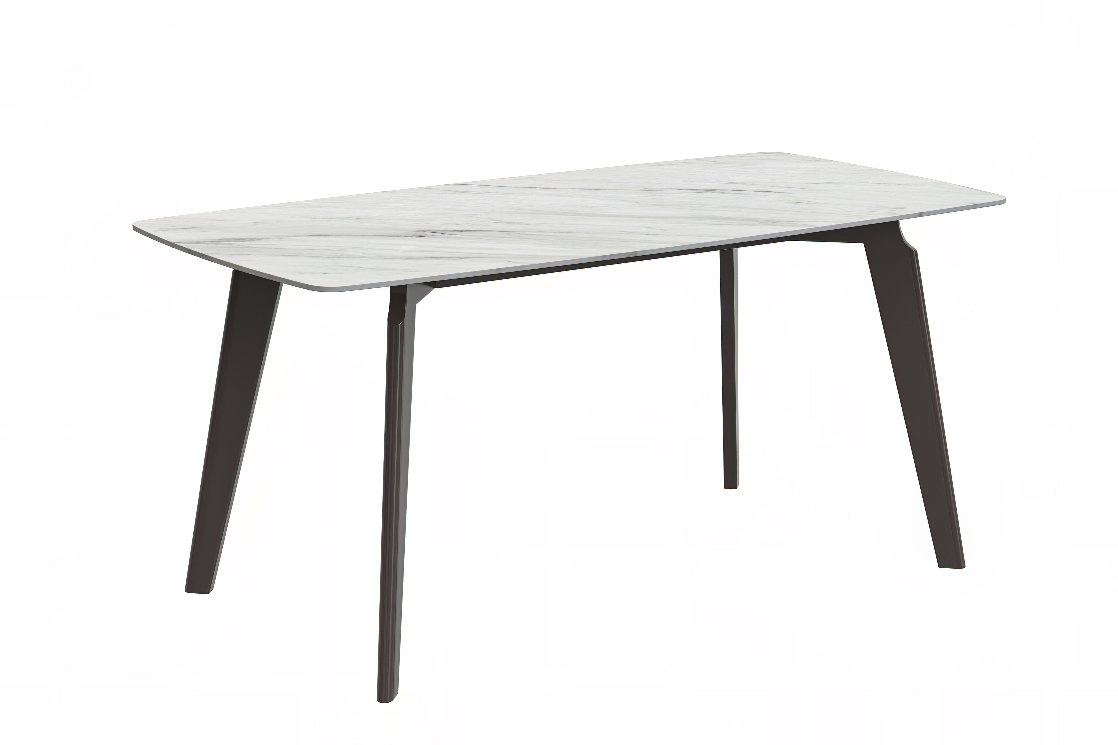 LeisureMod Modern Dining Table with 55" Rectangular Sintered Stone or ...