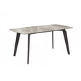 thumbnail image 1 of LeisureMod Modern Dining Table with 71" Rectangular Sintered Stone or Glass Wide Tabletop and Steel Legs Seats 6-8 People for Home, Kitchen, or Dining Room Krevor Series in Deep Grey, 1 of 10