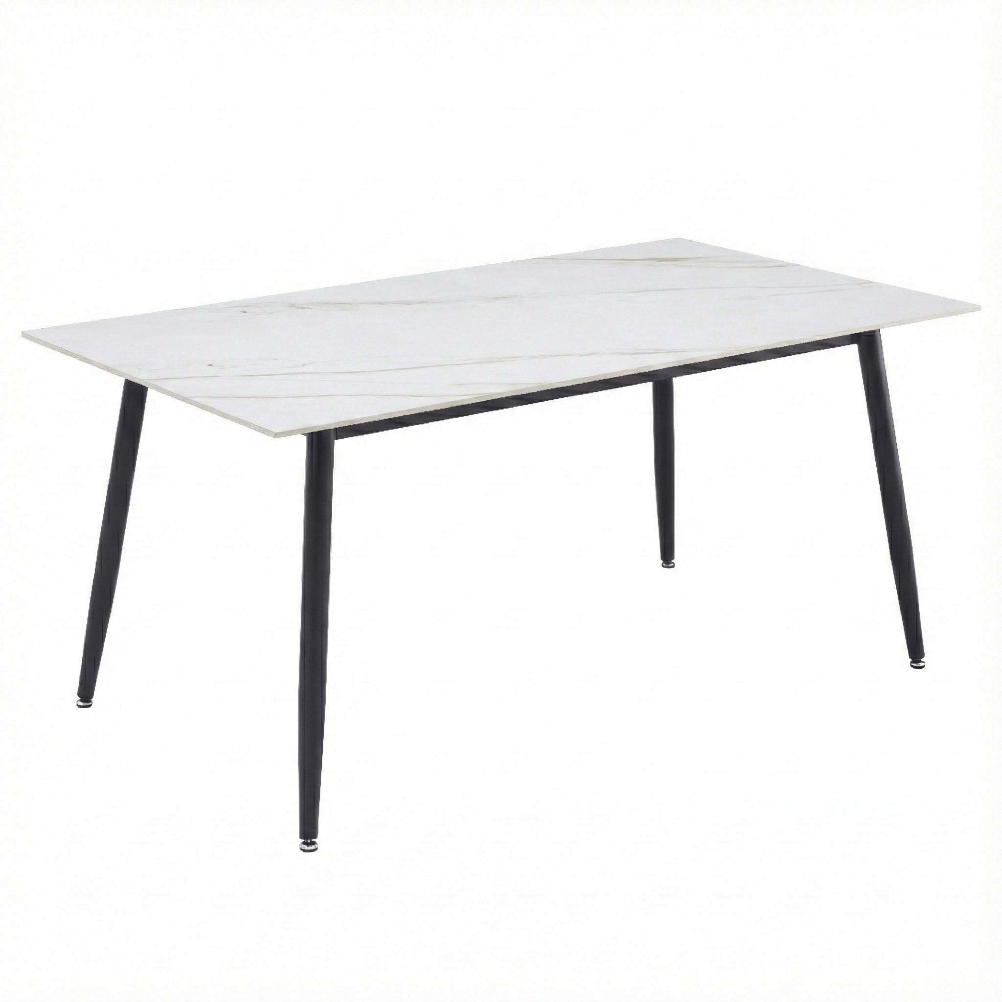 LeisureMod Zayle Modern Dining Table with a Sintered Stone Rectangular ...