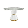 thumbnail image 1 of LeisureMod Modern Dining Table with a Round Sintered Stone Tabletop in White Steel Seats 6-10 for Dining Room, Kitchen in Light Grey, 1 of 9