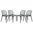 thumbnail image 1 of LeisureMod Modern Dynamic Dining Chair - Set of 4-Color:Transparent Black, 1 of 8