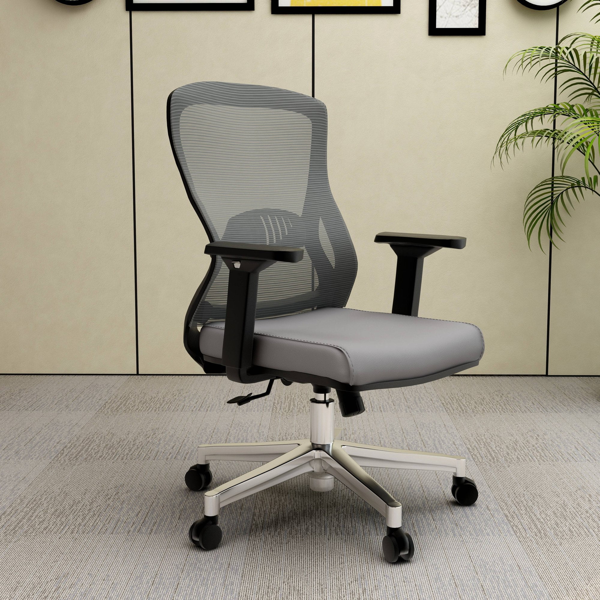LeisureMod Adorit Office Chair Ergonomic Mid-Back Mesh Computer Chair ...