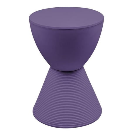 LeisureMod Modern Round Boyd Side Table - Purple - 16.75 in.